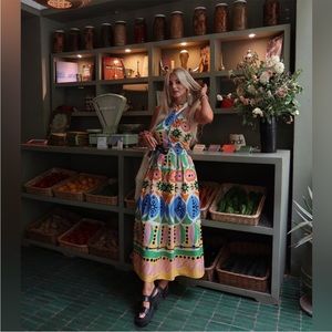 ZARA PRINTED HALTER TOP & MIDI SKIRT 7703/025 7685/024/ 274/034